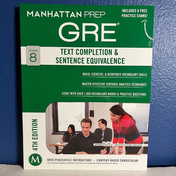 GRE Text Completion & Sentence Equivalence - Text Book - Picture 1 of 7